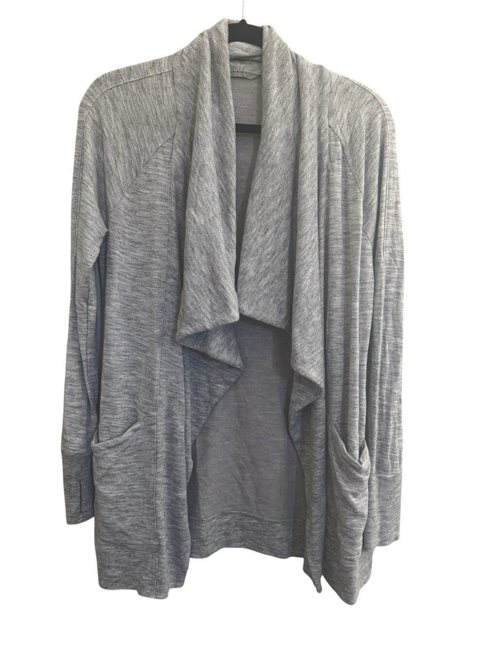 Athleta Studio Wrap Cardigan Womens Size XXS Gray Yoga Lounge Stretch #7422